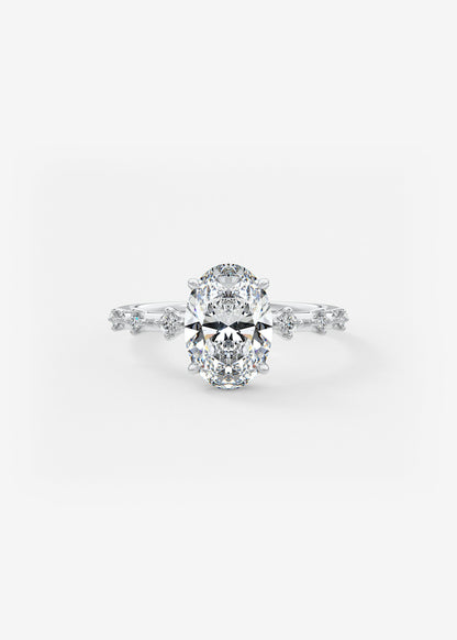 Oval Solitaire With Raised Basket Gallery Lab Grown Diamond Engagement Ring