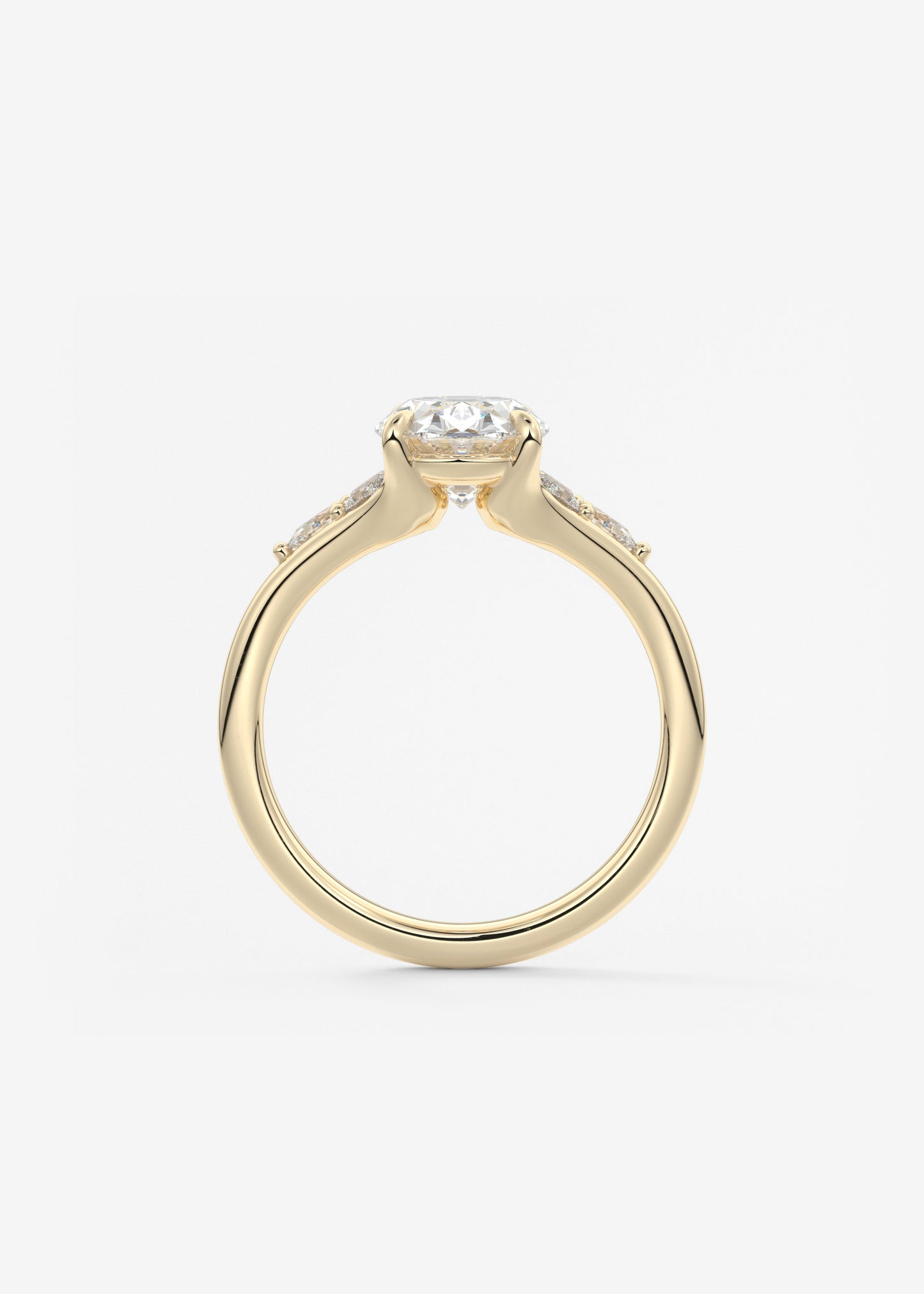 Oval Solitaire With Raised Basket Gallery Lab Grown Diamond Engagement Ring