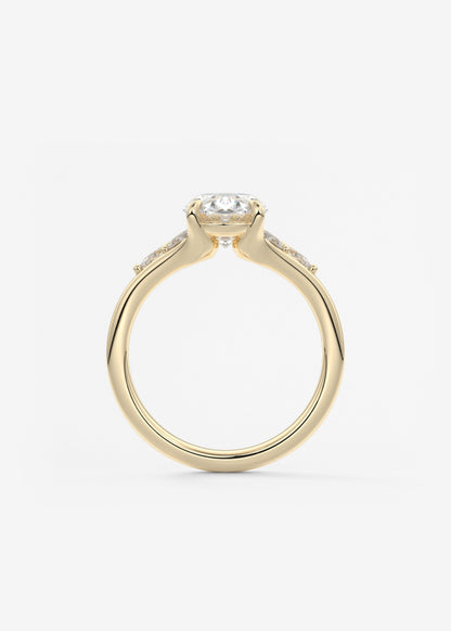 Oval Solitaire With Raised Basket Gallery Lab Grown Diamond Engagement Ring
