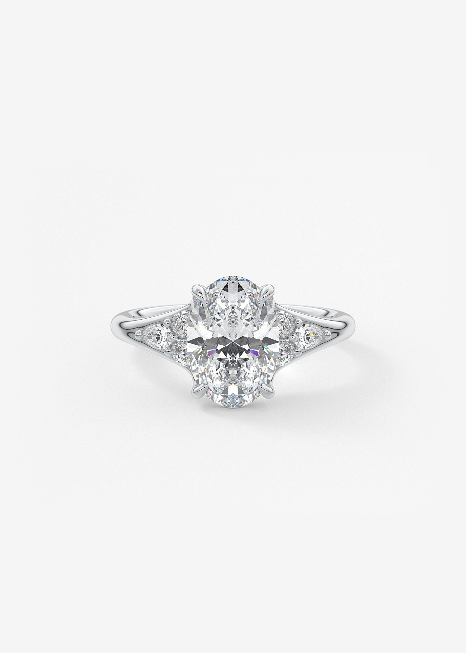 Oval Solitaire With Raised Basket Gallery Lab Grown Diamond Engagement Ring