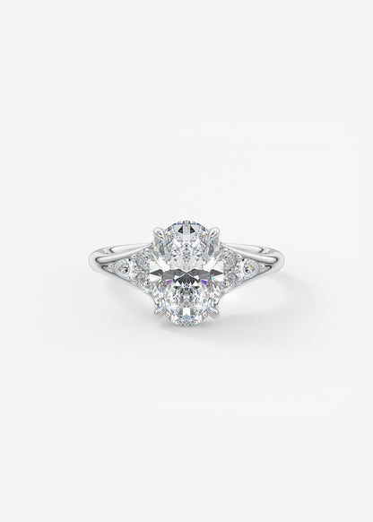 Oval Solitaire With Raised Basket Gallery Lab Grown Diamond Engagement Ring