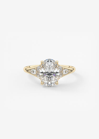 Oval Solitaire With Raised Basket Gallery Lab Grown Diamond Engagement Ring