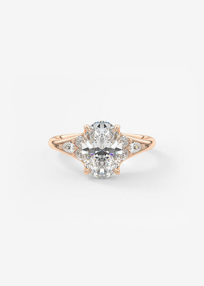 Oval Solitaire With Raised Basket Gallery Lab Grown Diamond Engagement Ring