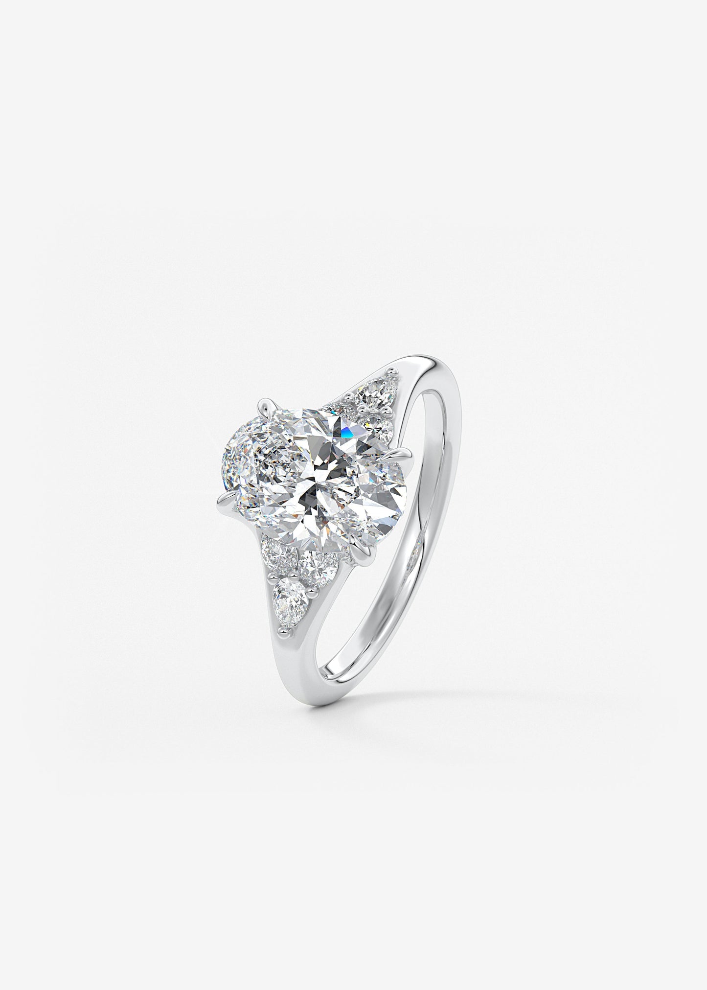 Oval Solitaire With Raised Basket Gallery Lab Grown Diamond Engagement Ring