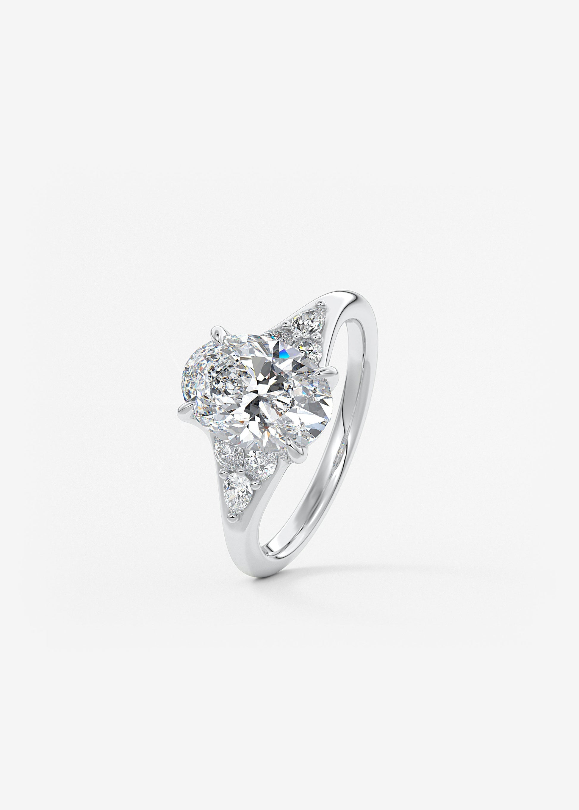Oval Solitaire With Raised Basket Gallery Lab Grown Diamond Engagement Ring