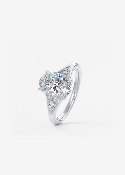 Oval Solitaire With Raised Basket Gallery Lab Grown Diamond Engagement Ring