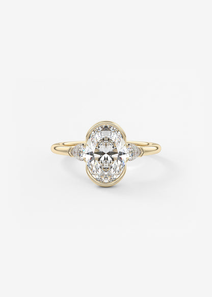 Oval Solitaire With Raised Basket Gallery Lab Grown Diamond Engagement Ring