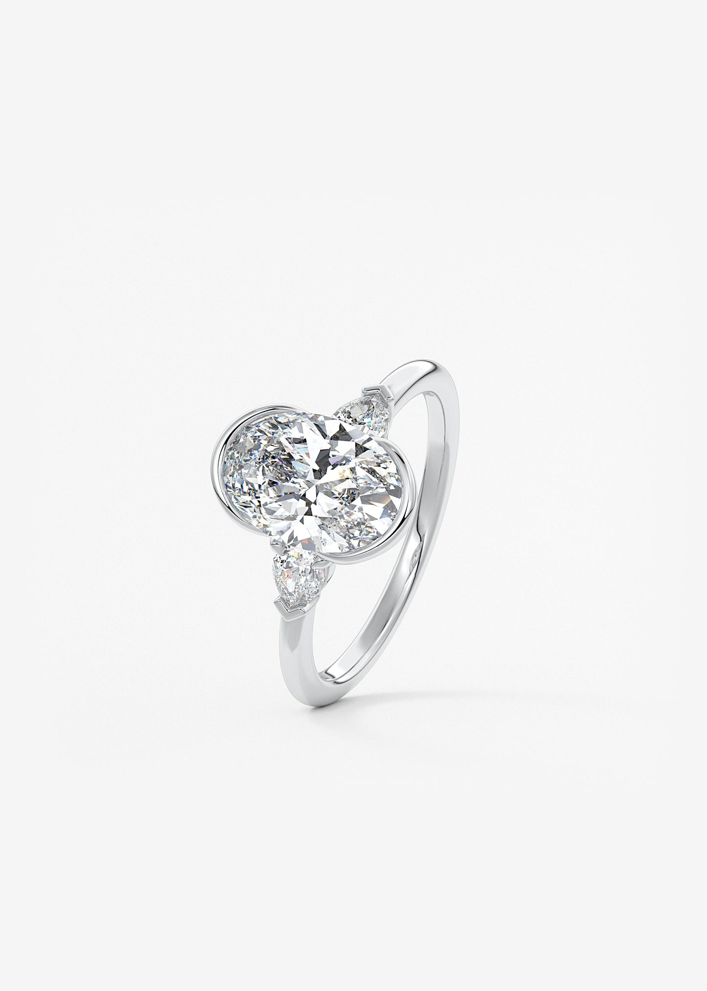 Oval Solitaire With Raised Basket Gallery Lab Grown Diamond Engagement Ring