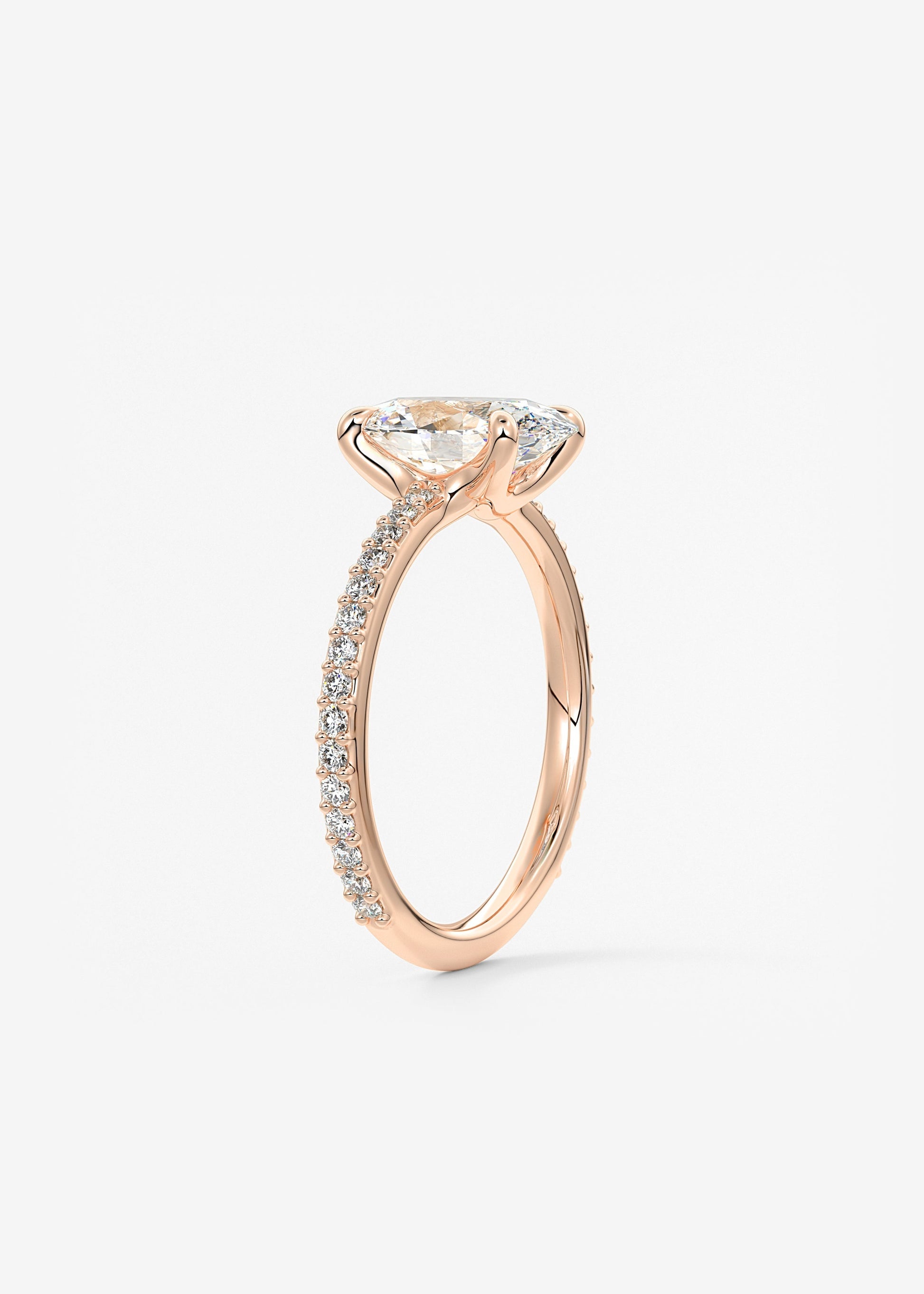 Oval Solitaire With Raised Basket Gallery Lab Grown Diamond Engagement Ring