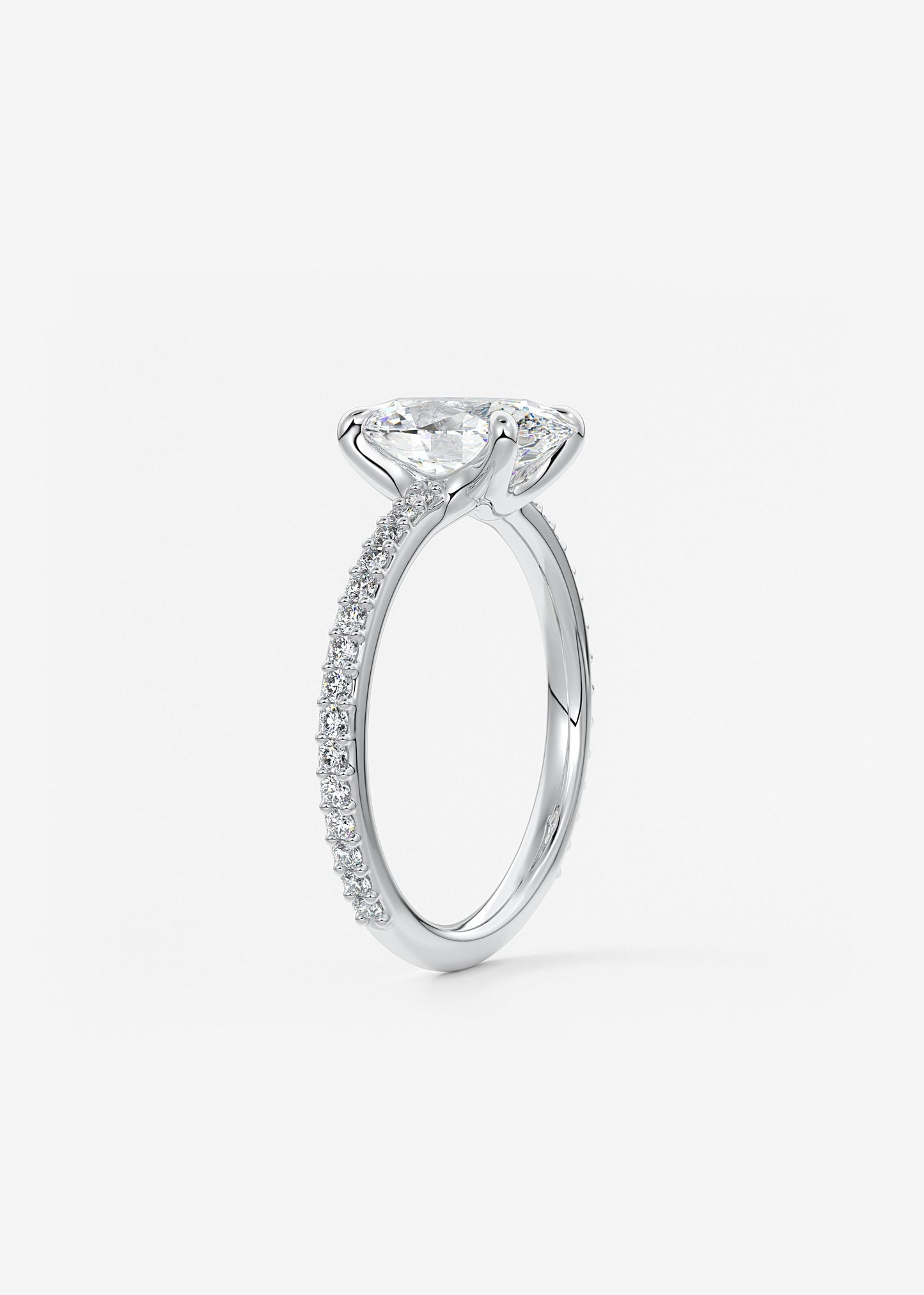 Oval Solitaire With Raised Basket Gallery Lab Grown Diamond Engagement Ring