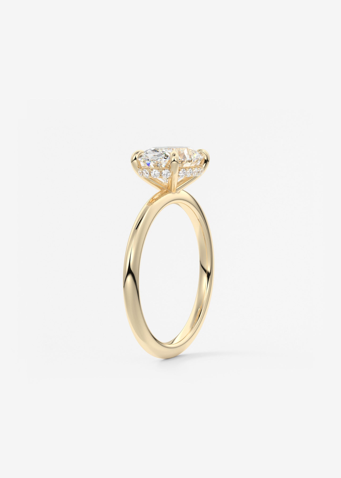 Oval Solitaire With Raised Basket Gallery Lab Grown Diamond Engagement Ring
