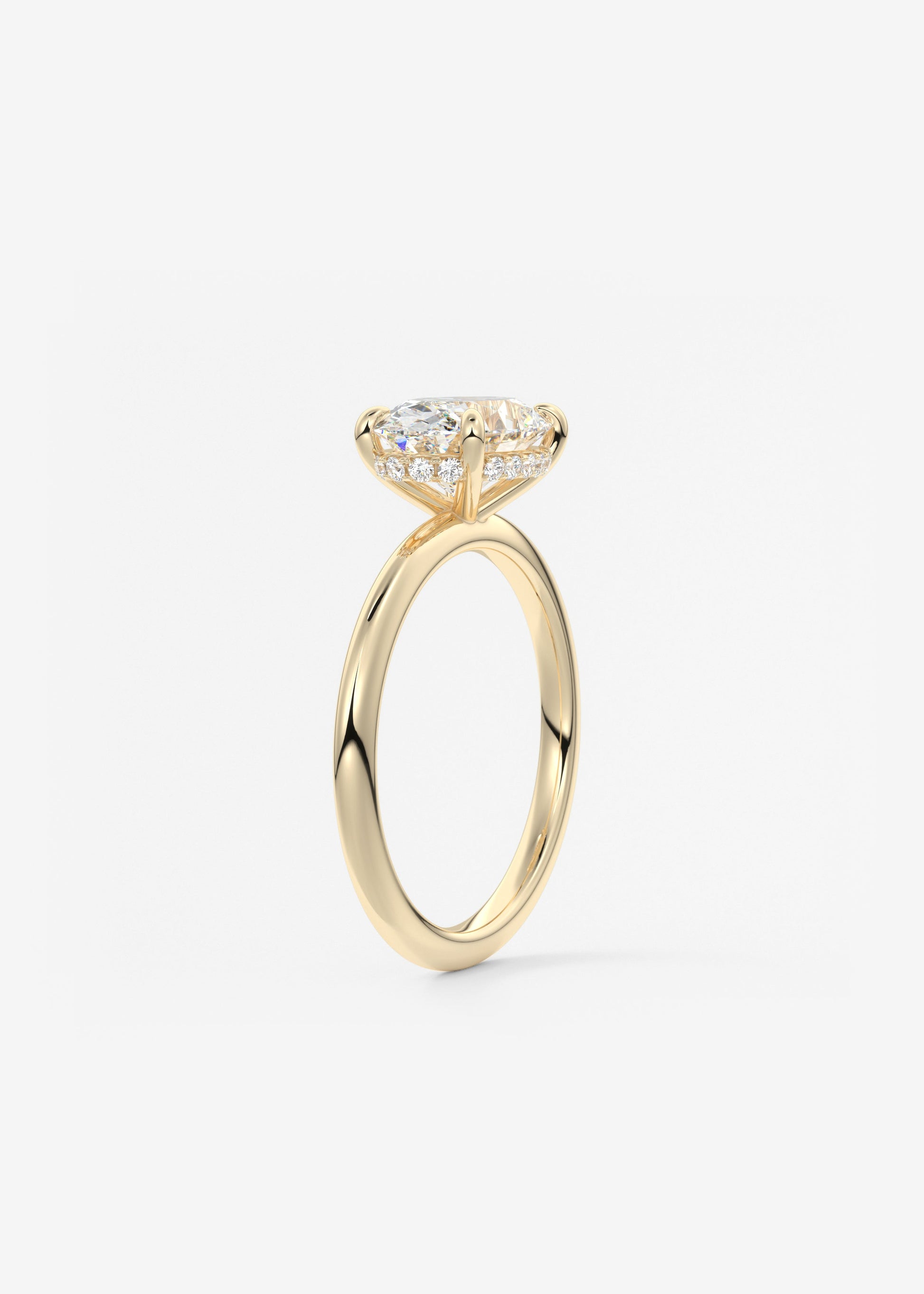 Oval Solitaire With Raised Basket Gallery Lab Grown Diamond Engagement Ring