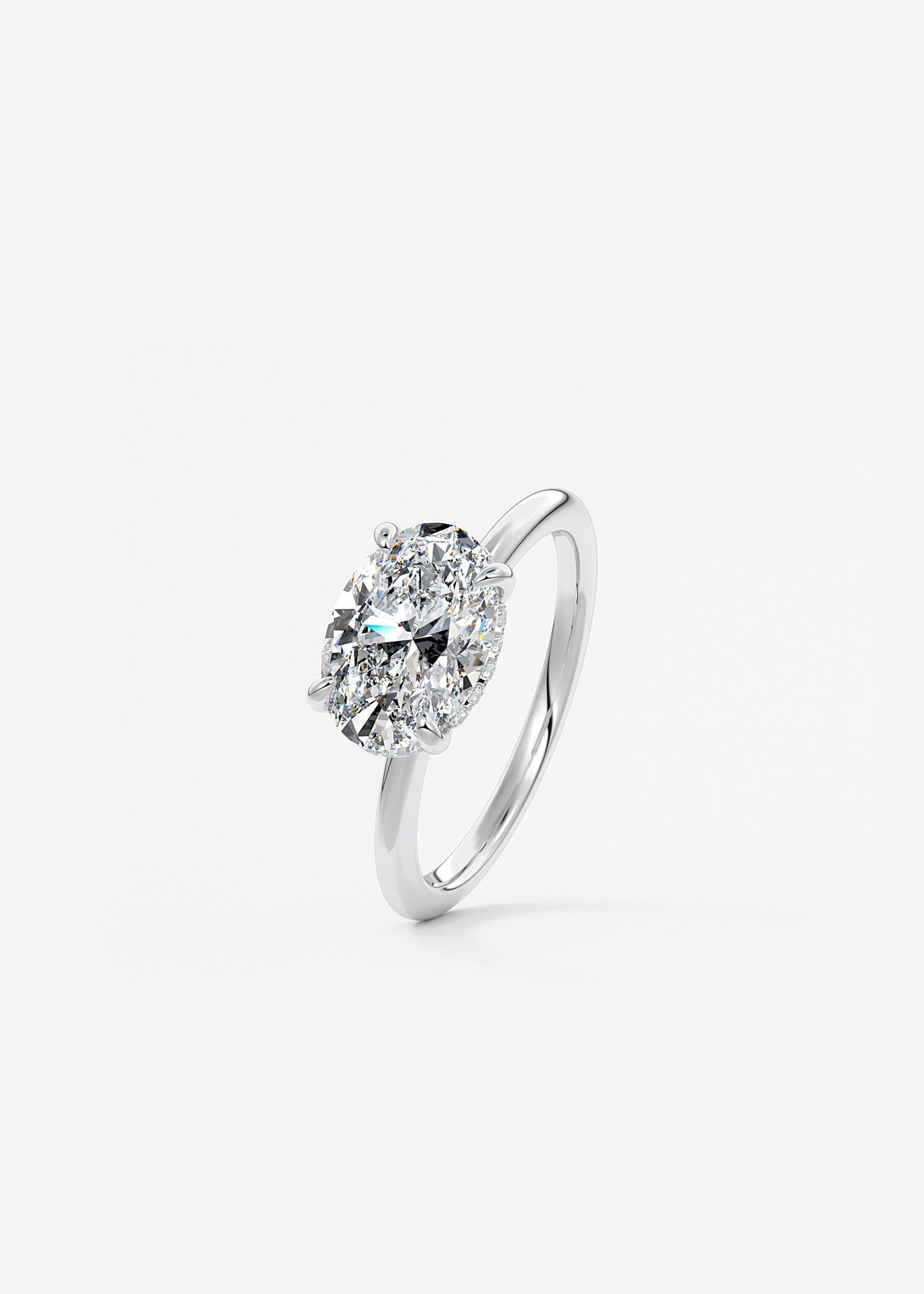 Oval Solitaire With Raised Basket Gallery Lab Grown Diamond Engagement Ring