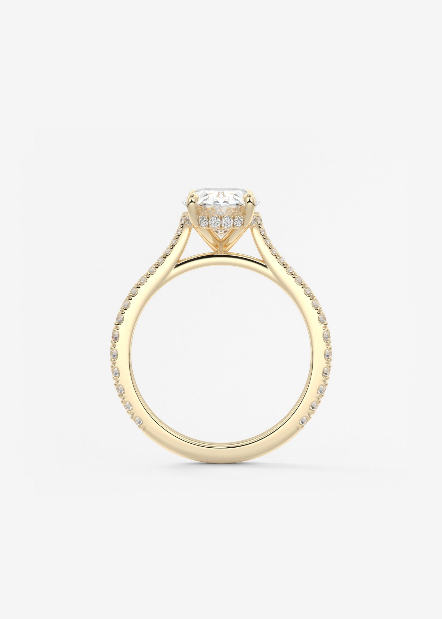 Oval Solitaire With Raised Basket Gallery Lab Grown Diamond Engagement Ring