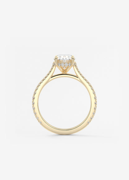 Oval Solitaire With Raised Basket Gallery Lab Grown Diamond Engagement Ring