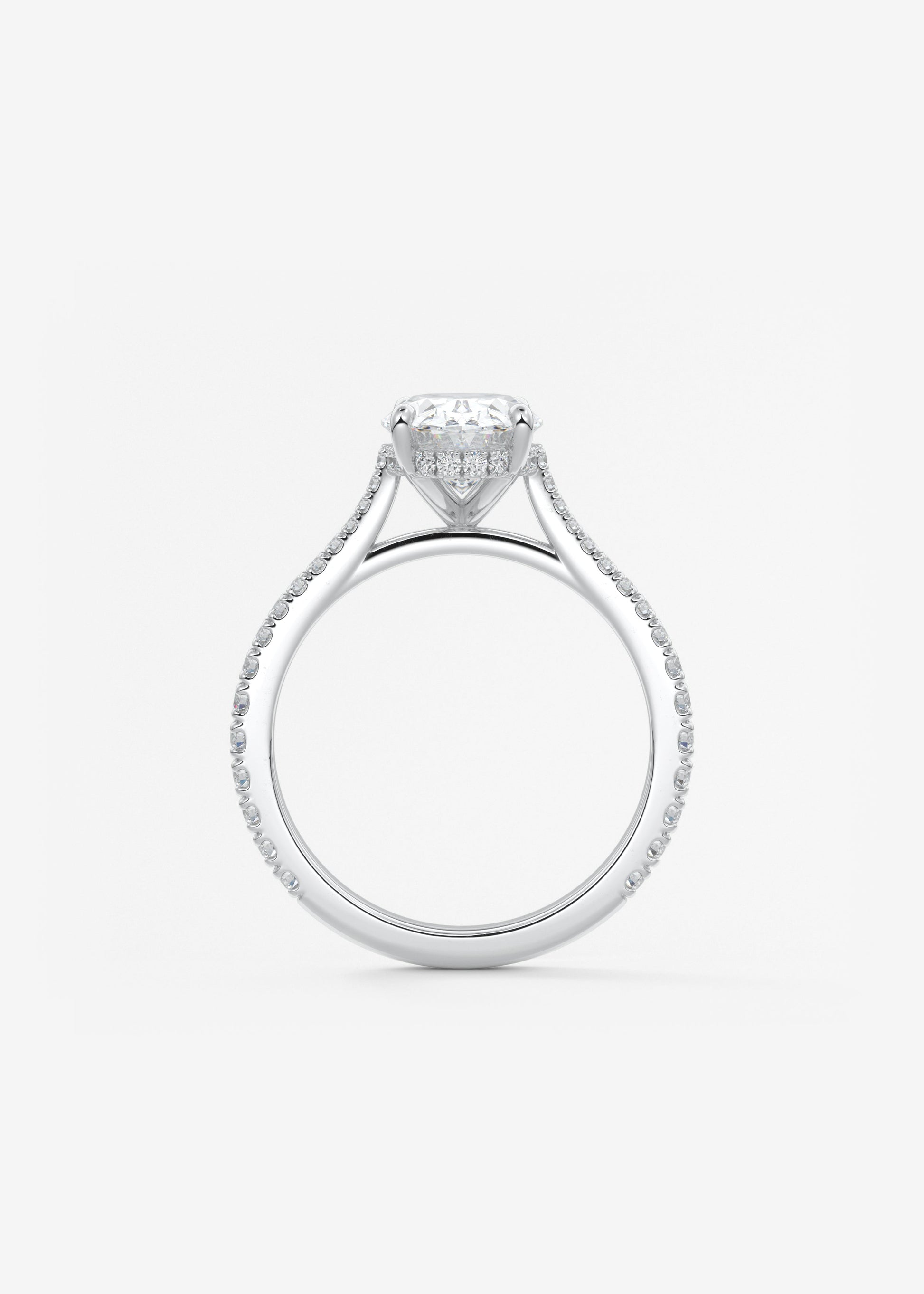 Oval Solitaire With Raised Basket Gallery Lab Grown Diamond Engagement Ring