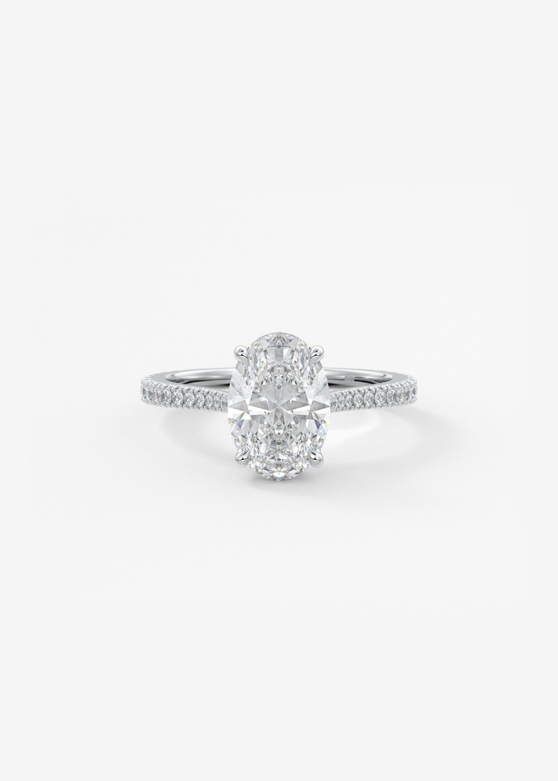 Oval Solitaire With Raised Basket Gallery Lab Grown Diamond Engagement Ring
