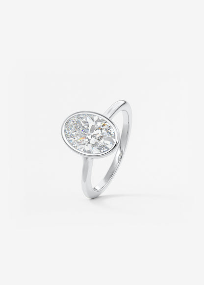 Oval Solitaire With Raised Basket Gallery Lab Grown Diamond Engagement Ring
