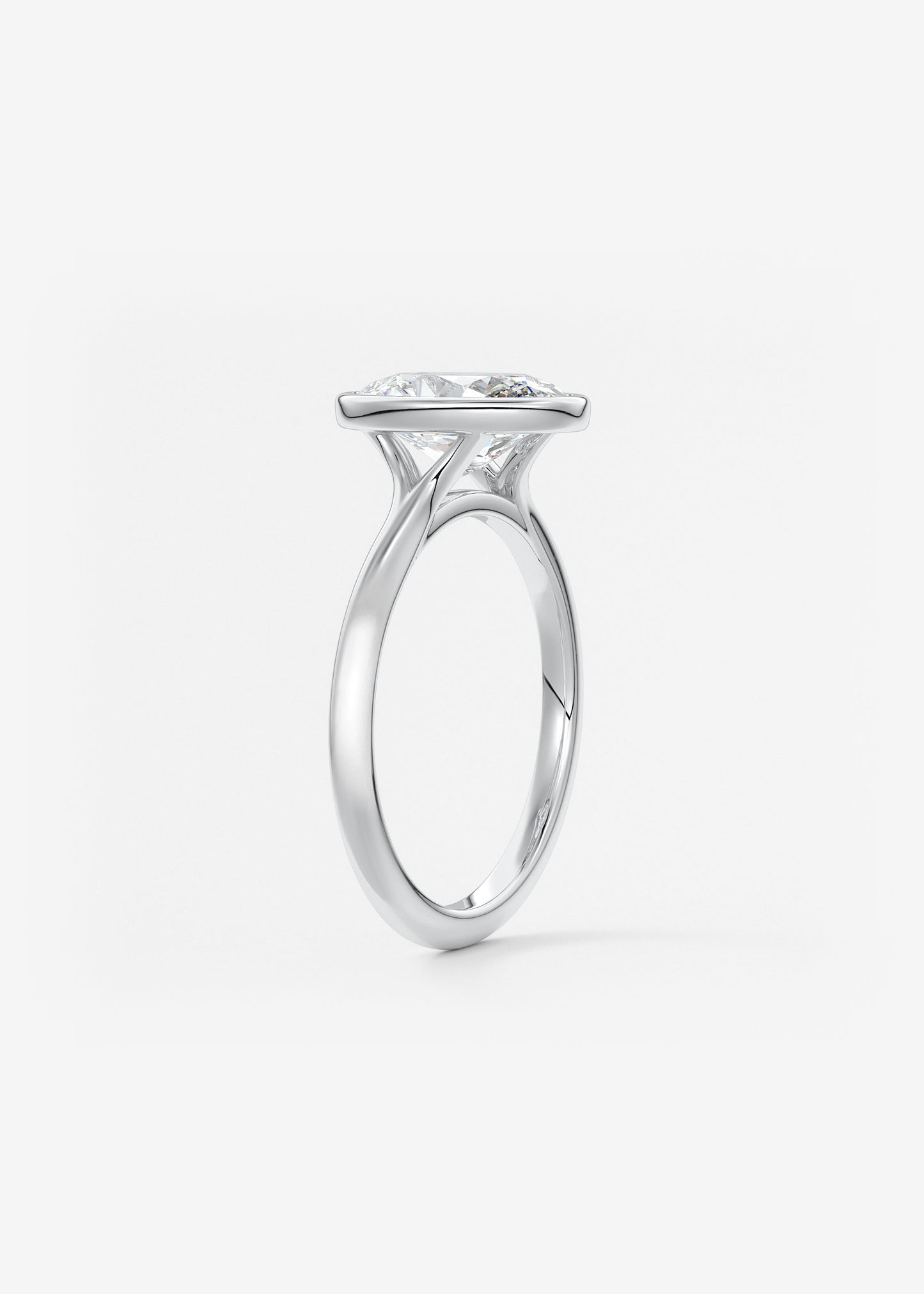 Oval Solitaire With Raised Basket Gallery Lab Grown Diamond Engagement Ring
