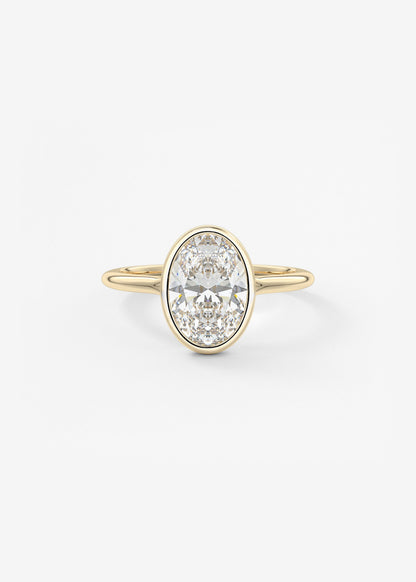 Oval Solitaire With Raised Basket Gallery Lab Grown Diamond Engagement Ring