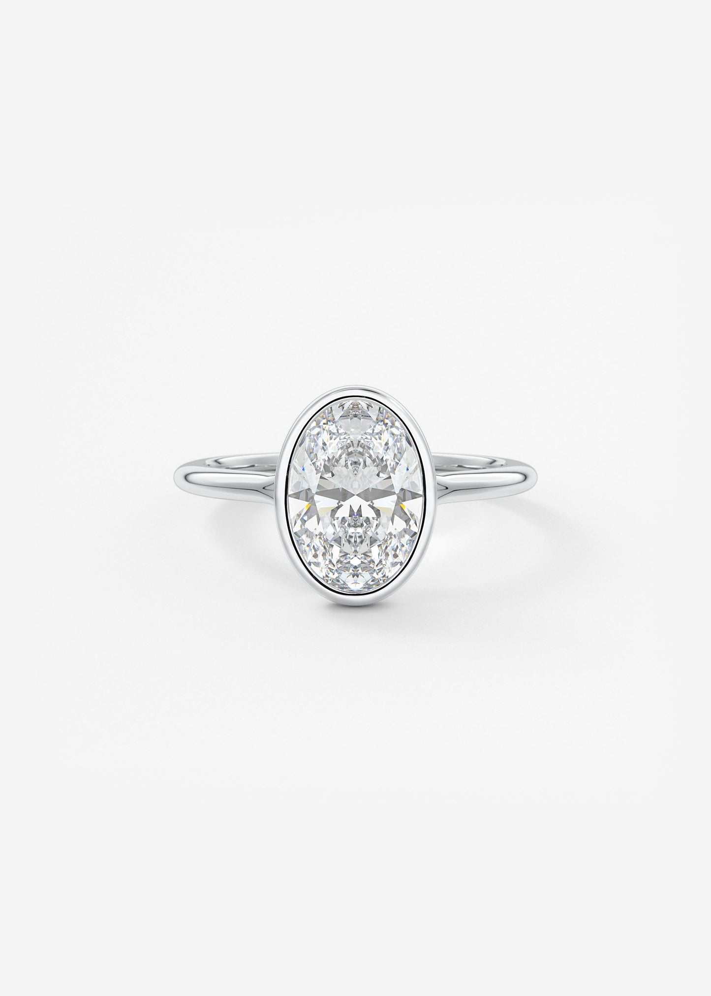 Oval Solitaire With Raised Basket Gallery Lab Grown Diamond Engagement Ring