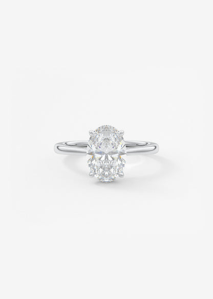 Oval Solitaire With Raised Basket Gallery Lab Grown Diamond Engagement Ring