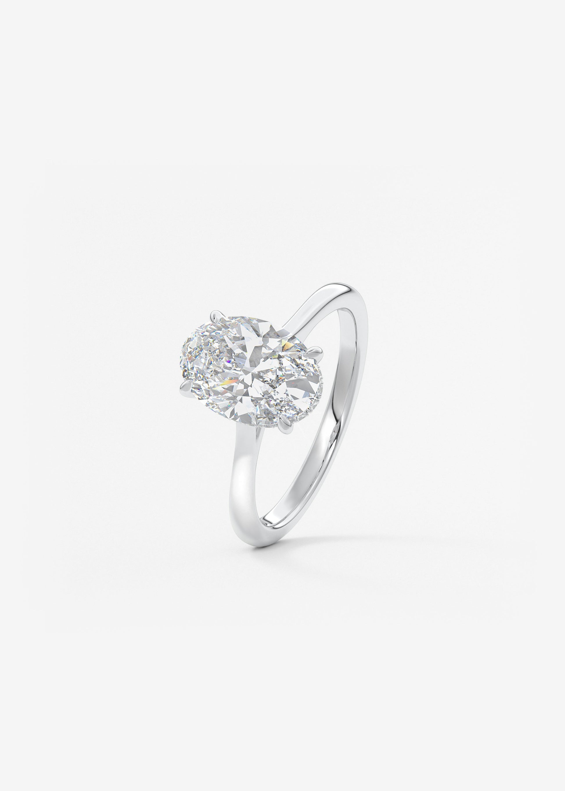 Oval Solitaire With Raised Basket Gallery Lab Grown Diamond Engagement Ring