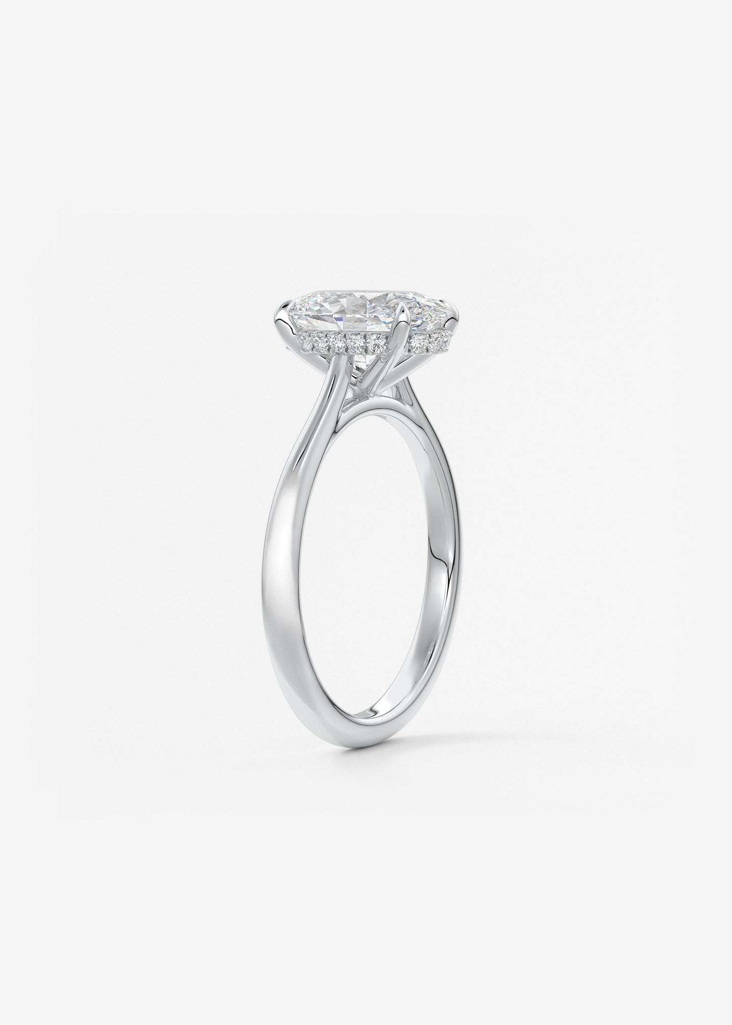 Oval Solitaire With Raised Basket Gallery Lab Grown Diamond Engagement Ring