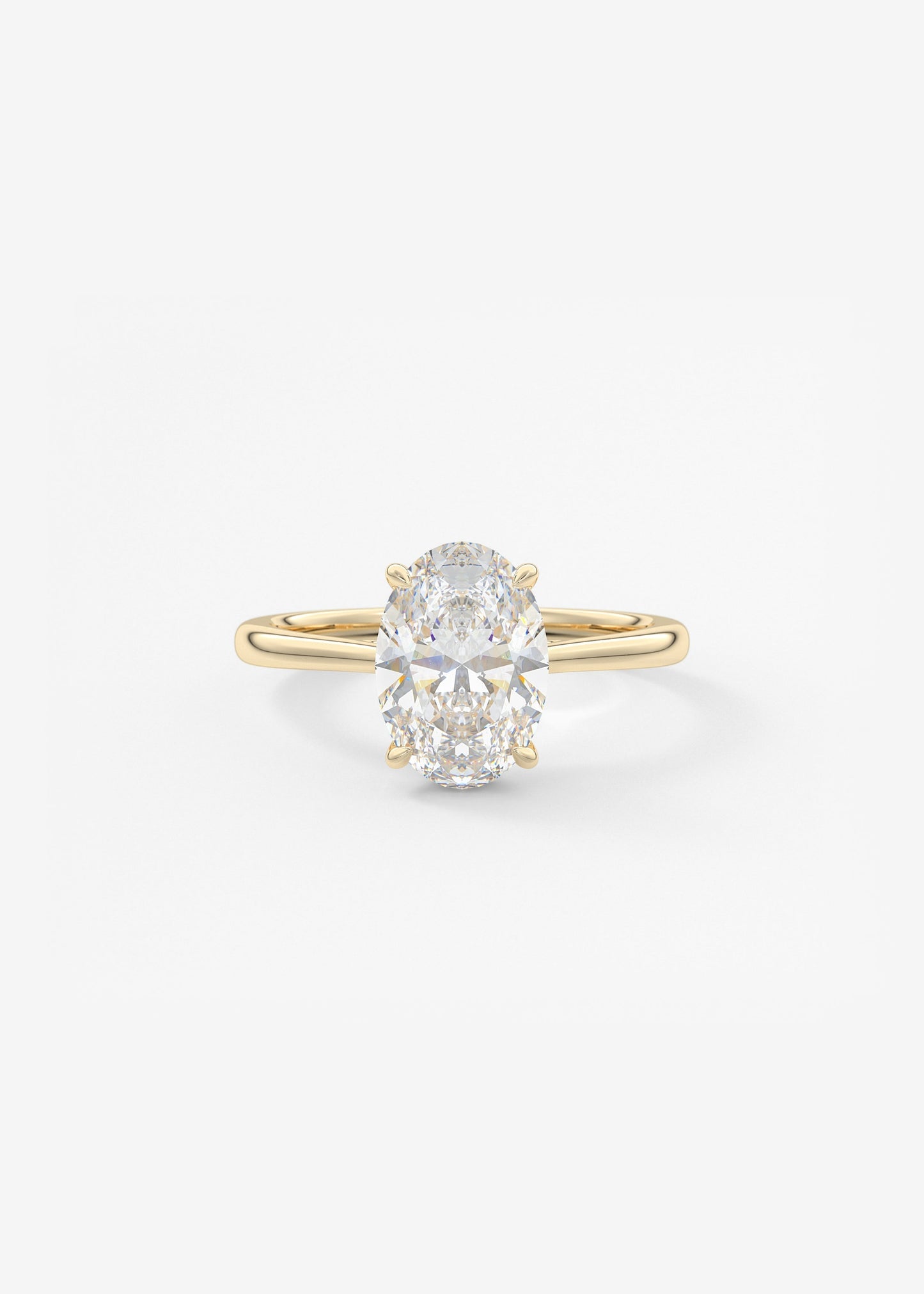 Oval Solitaire With Raised Basket Gallery Lab Grown Diamond Engagement Ring