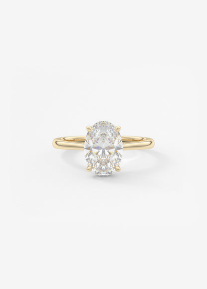 Oval Solitaire With Raised Basket Gallery Lab Grown Diamond Engagement Ring