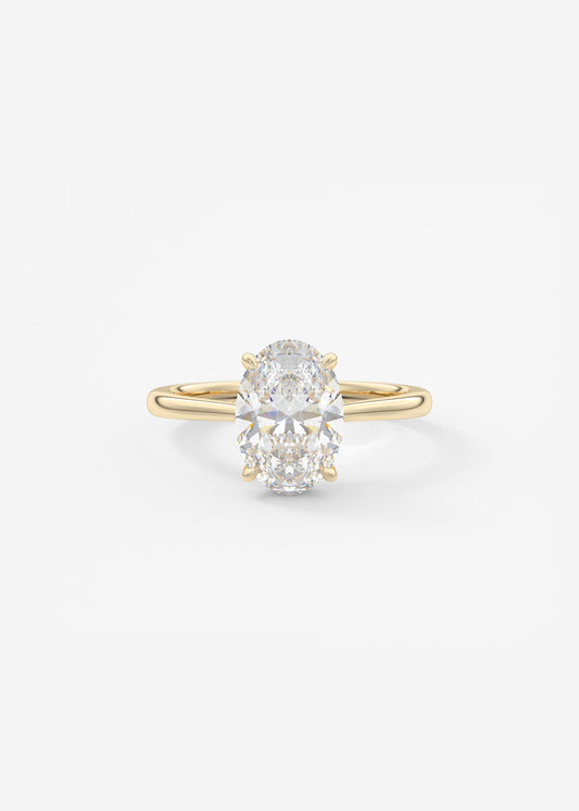 Oval Solitaire With Raised Basket Gallery Lab Grown Diamond Engagement Ring