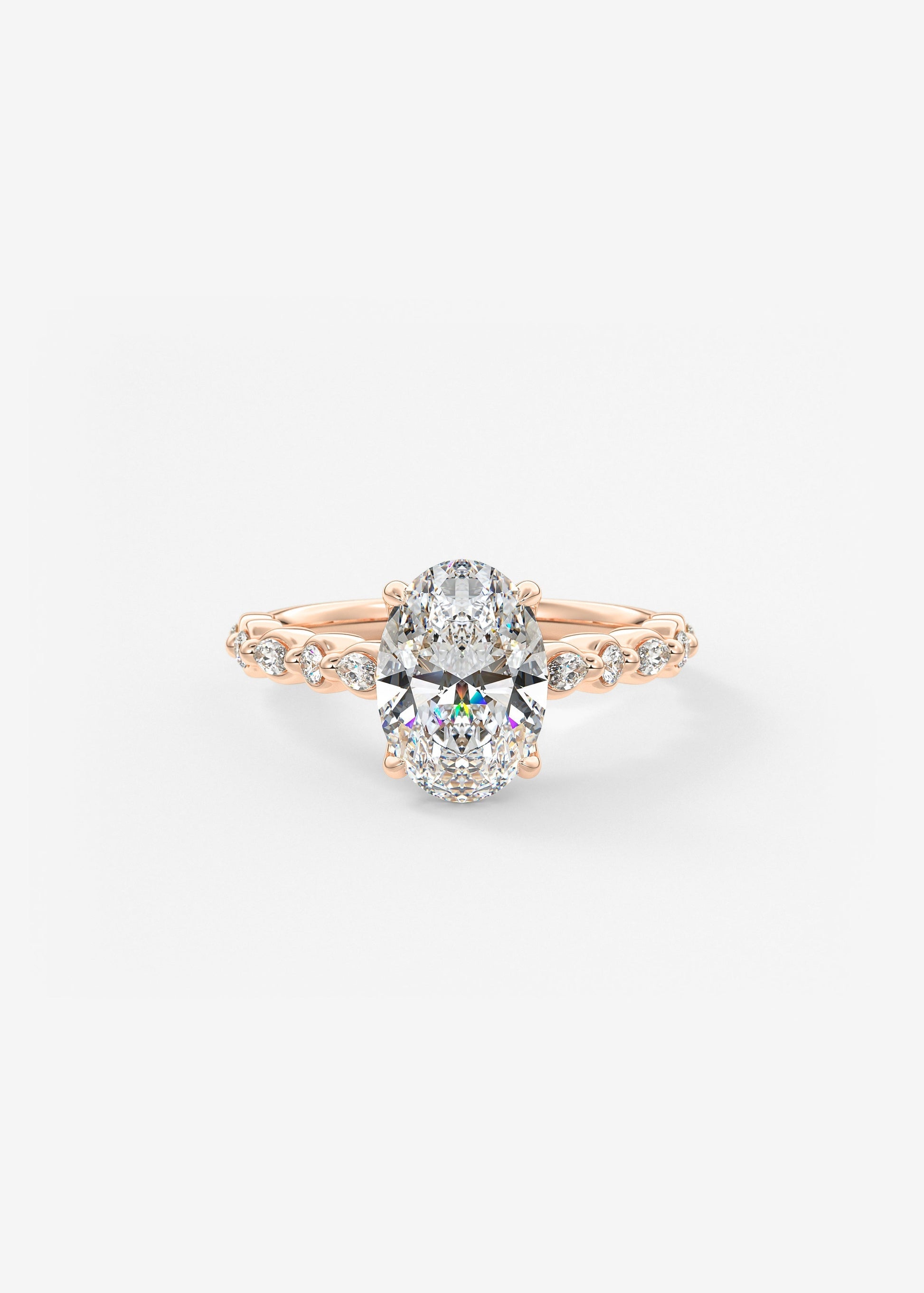Oval Solitaire With Raised Basket Gallery Lab Grown Diamond Engagement Ring