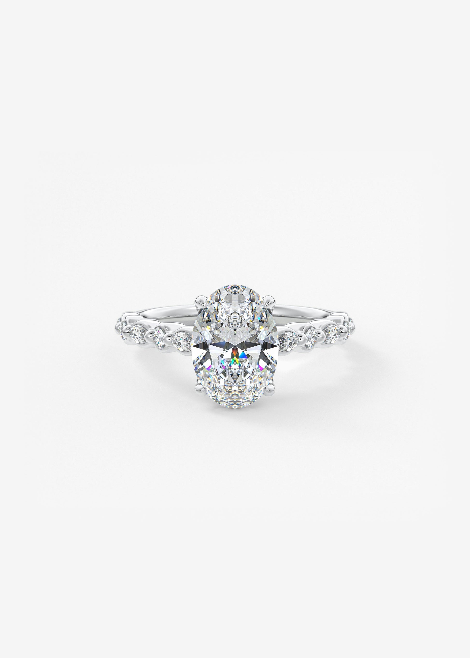 Oval Solitaire With Raised Basket Gallery Lab Grown Diamond Engagement Ring