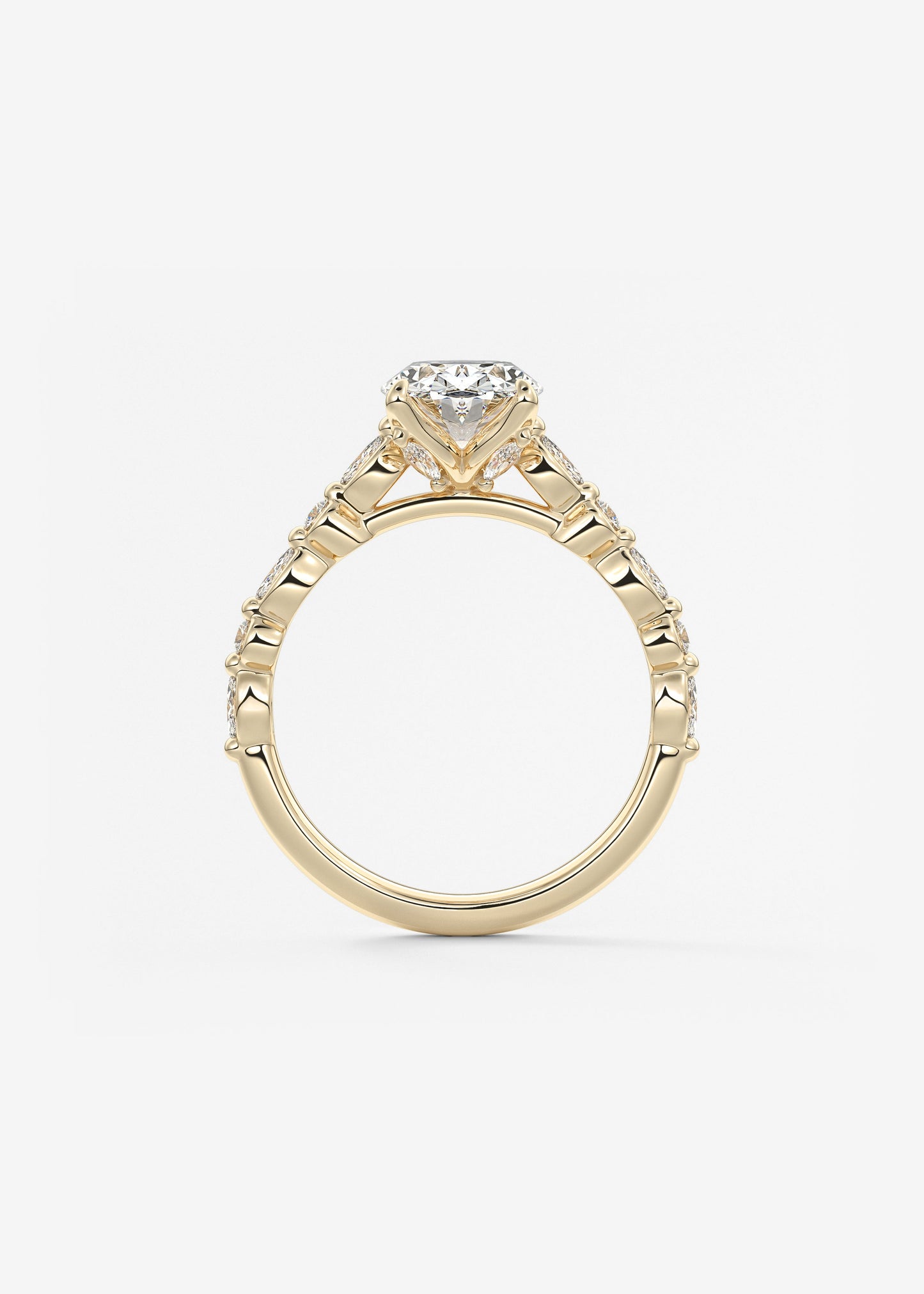 Oval Solitaire With Raised Basket Gallery Lab Grown Diamond Engagement Ring