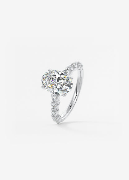 Oval Solitaire With Raised Basket Gallery Lab Grown Diamond Engagement Ring