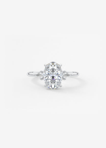 Oval Solitaire With Raised Basket Gallery Lab Grown Diamond Engagement Ring