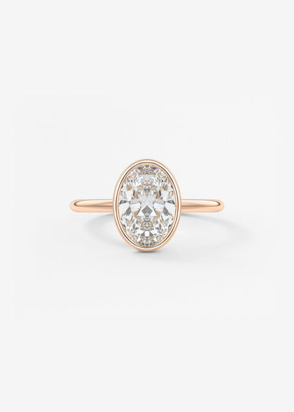 Oval Solitaire With Raised Basket Gallery Lab Grown Diamond Engagement Ring