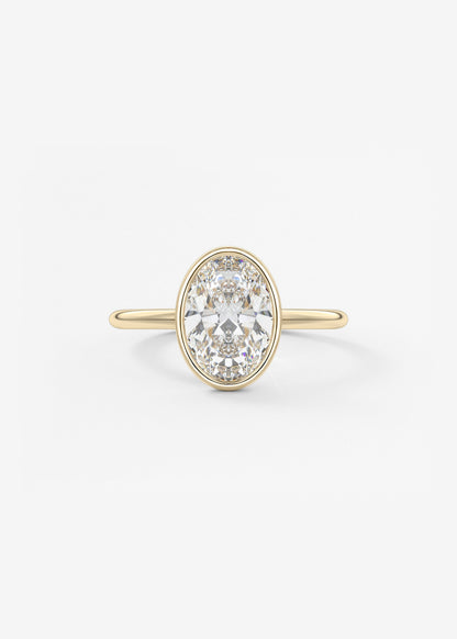 Oval Solitaire With Raised Basket Gallery Lab Grown Diamond Engagement Ring