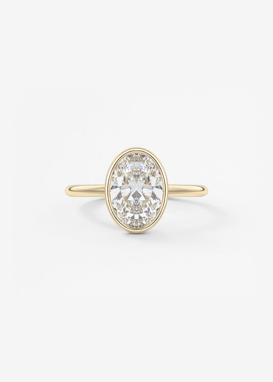 Oval Solitaire With Raised Basket Gallery Lab Grown Diamond Engagement Ring