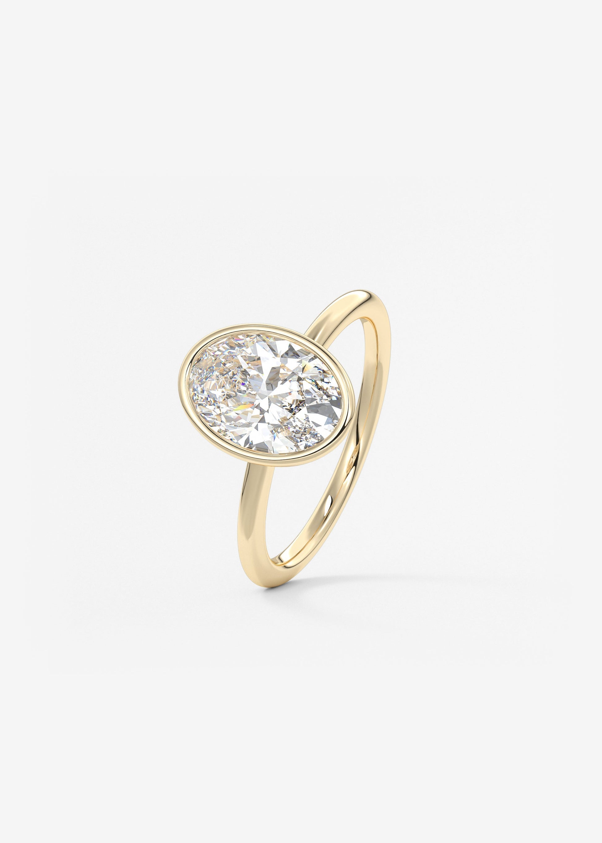 Oval Solitaire With Raised Basket Gallery Lab Grown Diamond Engagement Ring