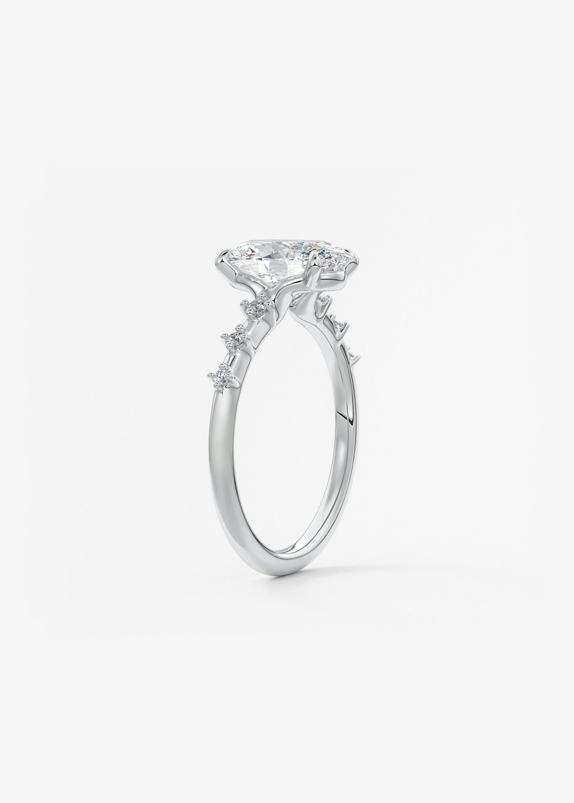 Oval Solitaire With Raised Basket Gallery Lab Grown Diamond Engagement Ring