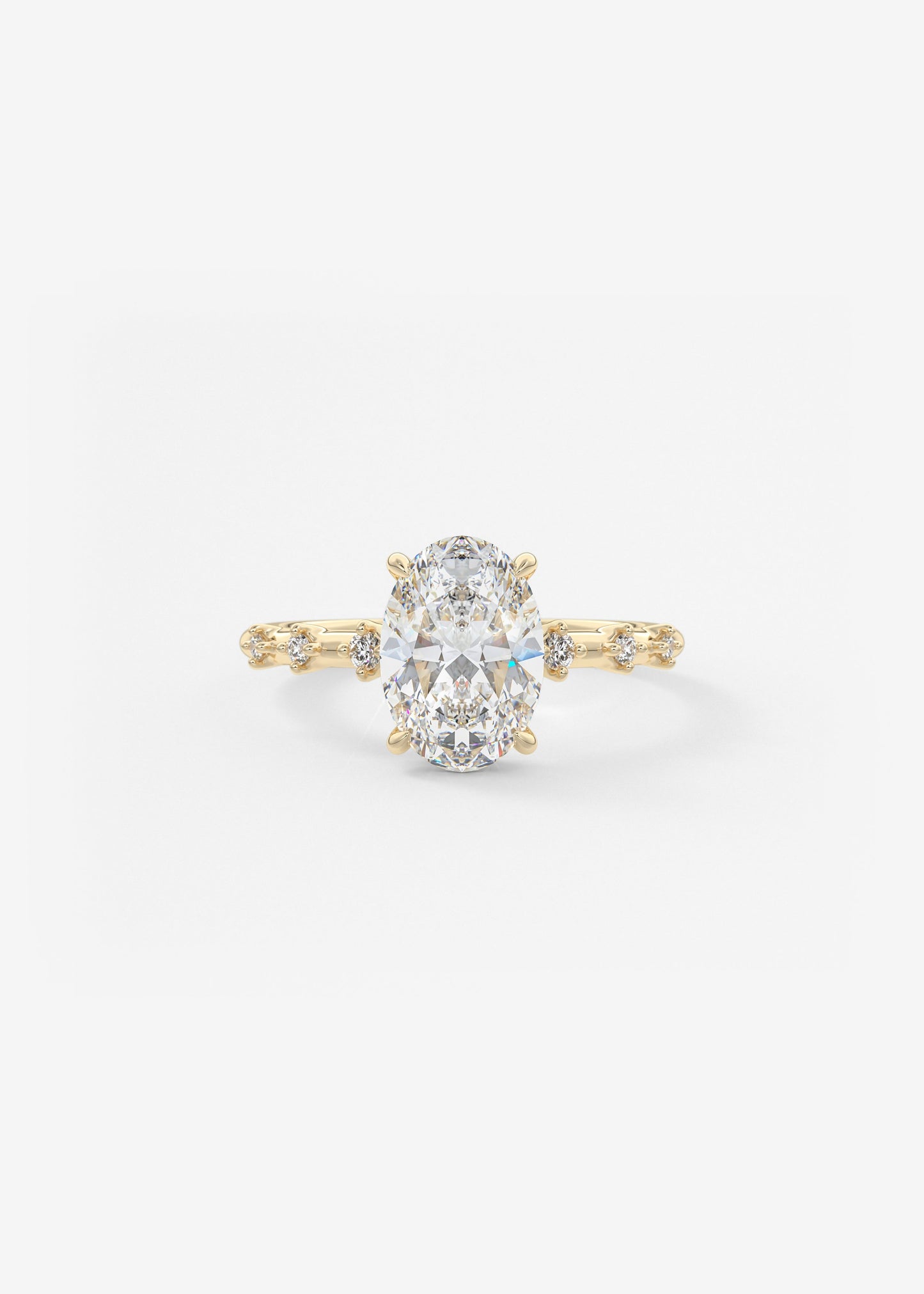 Oval Solitaire With Raised Basket Gallery Lab Grown Diamond Engagement Ring