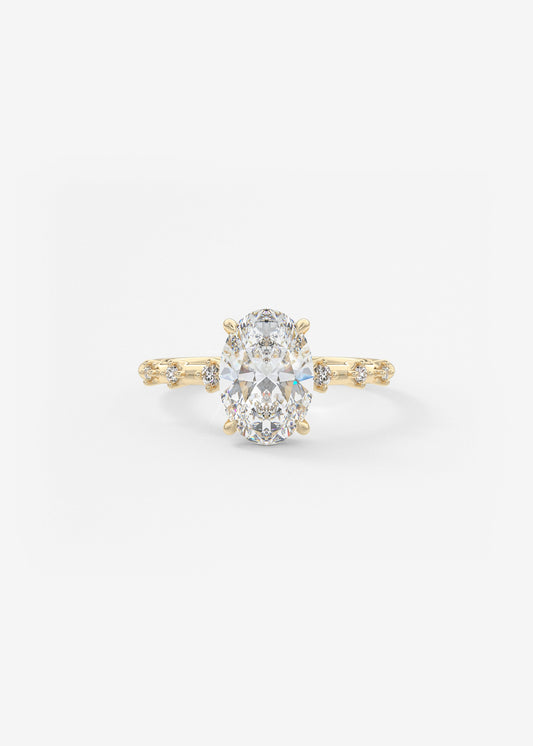 Oval Solitaire With Raised Basket Gallery Lab Grown Diamond Engagement Ring