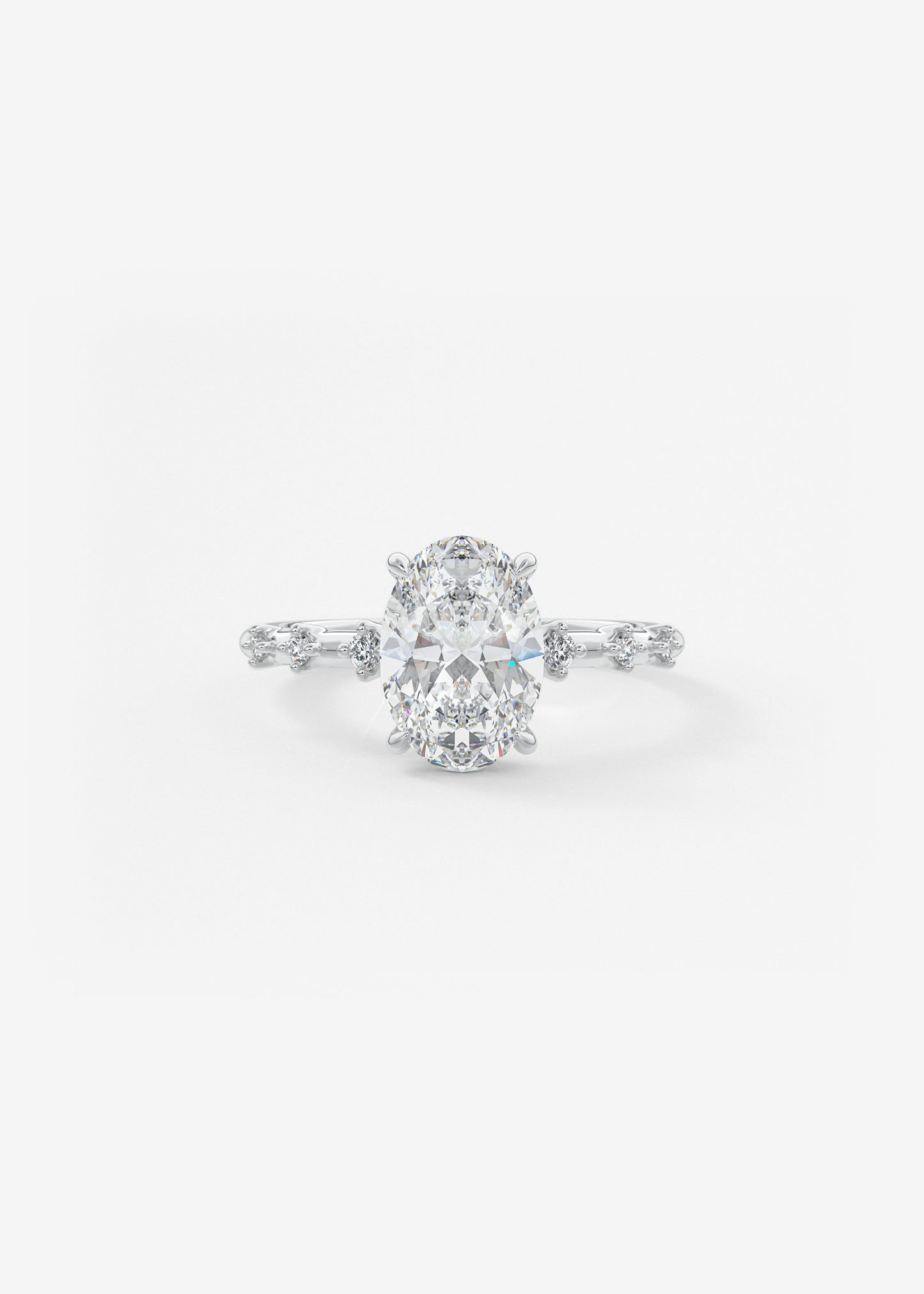Oval Solitaire With Raised Basket Gallery Lab Grown Diamond Engagement Ring