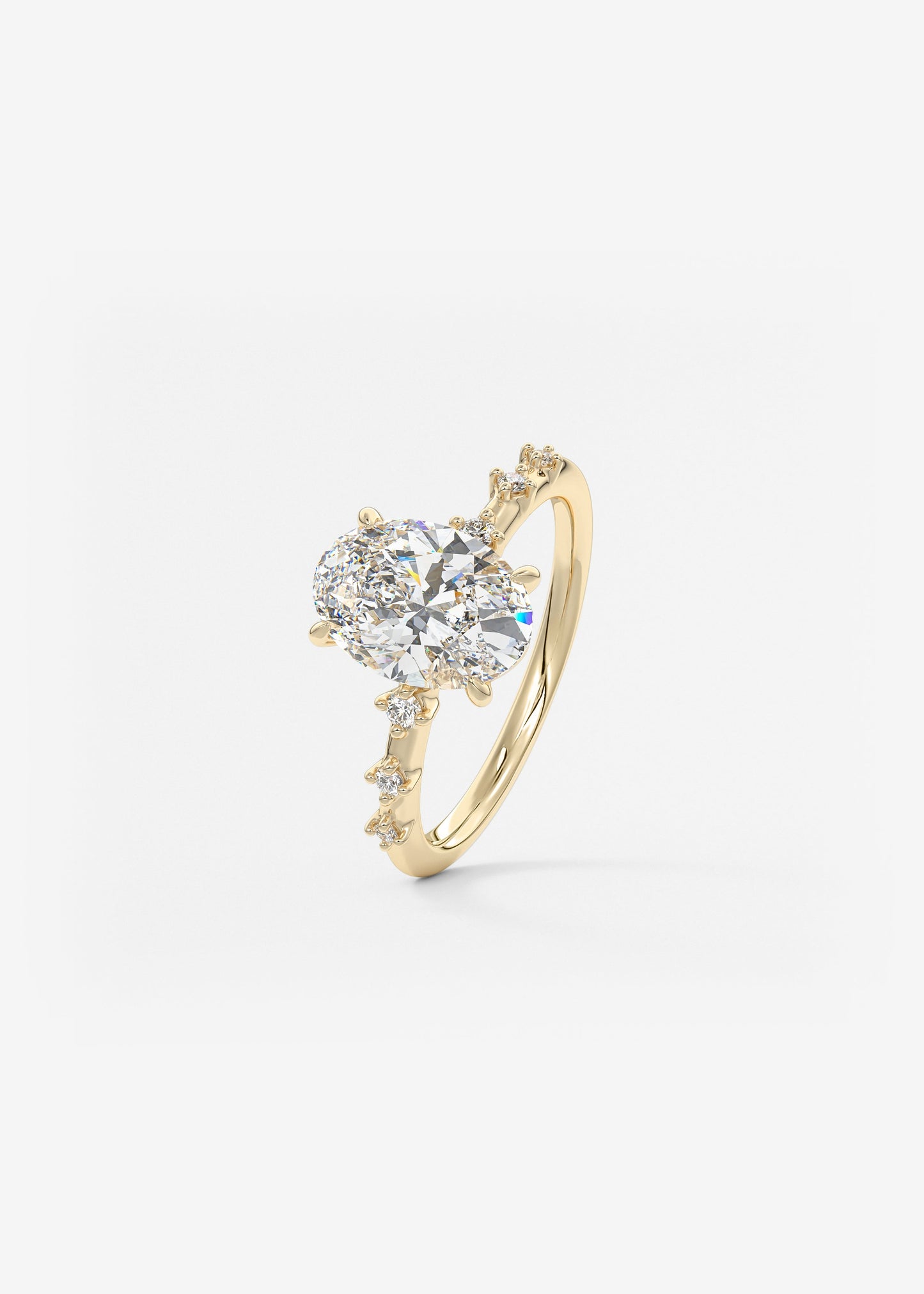 Oval Solitaire With Raised Basket Gallery Lab Grown Diamond Engagement Ring