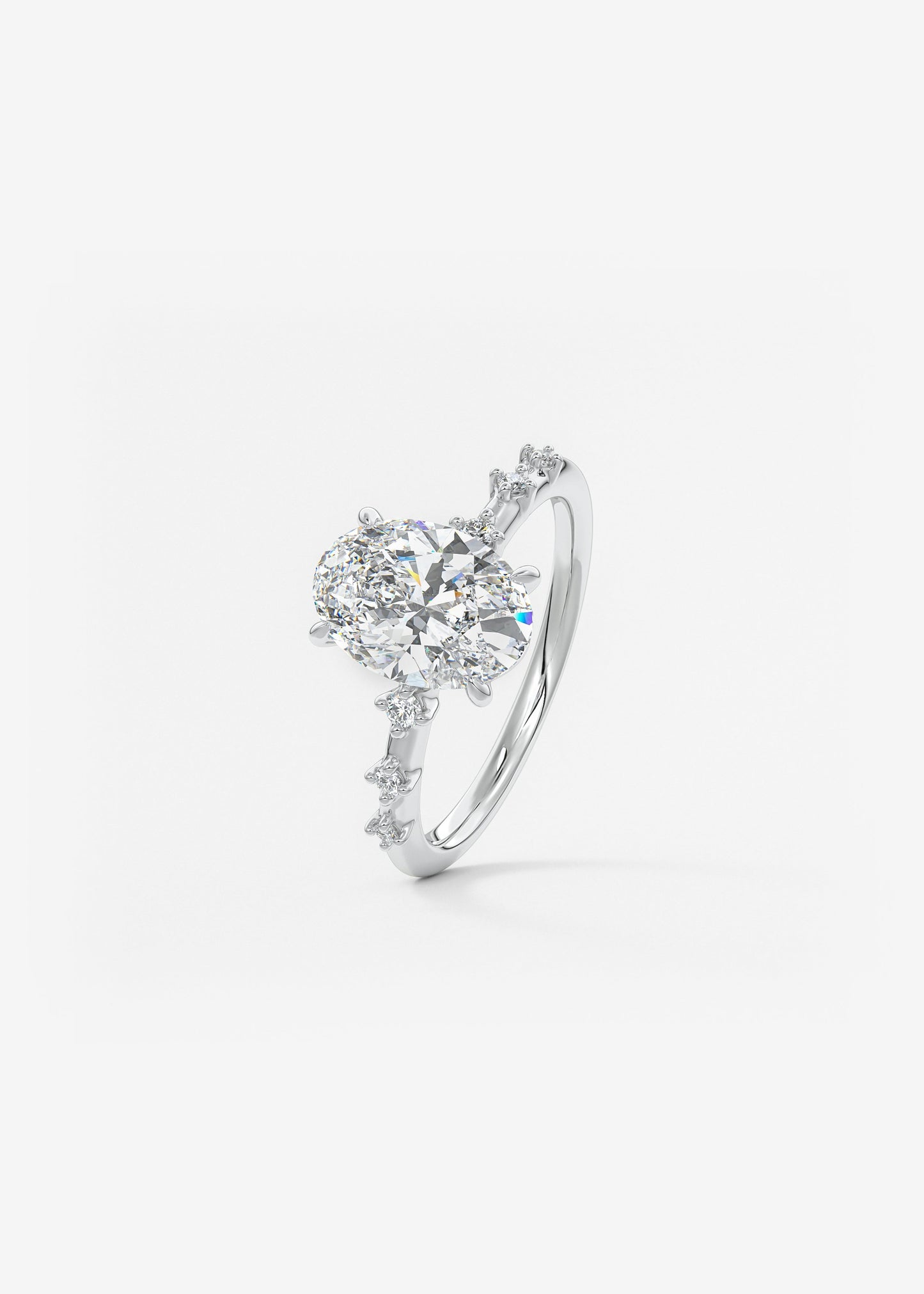 Oval Solitaire With Raised Basket Gallery Lab Grown Diamond Engagement Ring