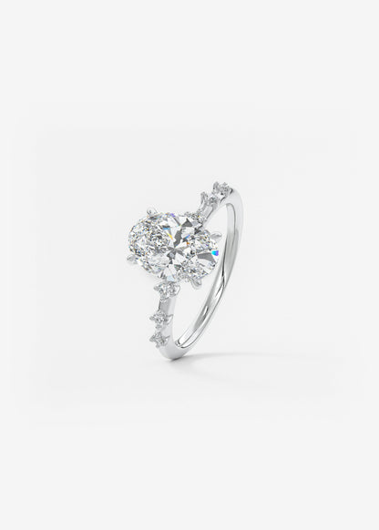 Oval Solitaire With Raised Basket Gallery Lab Grown Diamond Engagement Ring