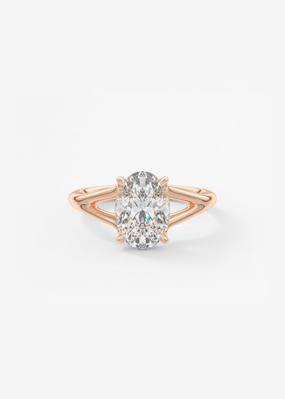 Oval Solitaire With Raised Basket Gallery Lab Grown Diamond Engagement Ring