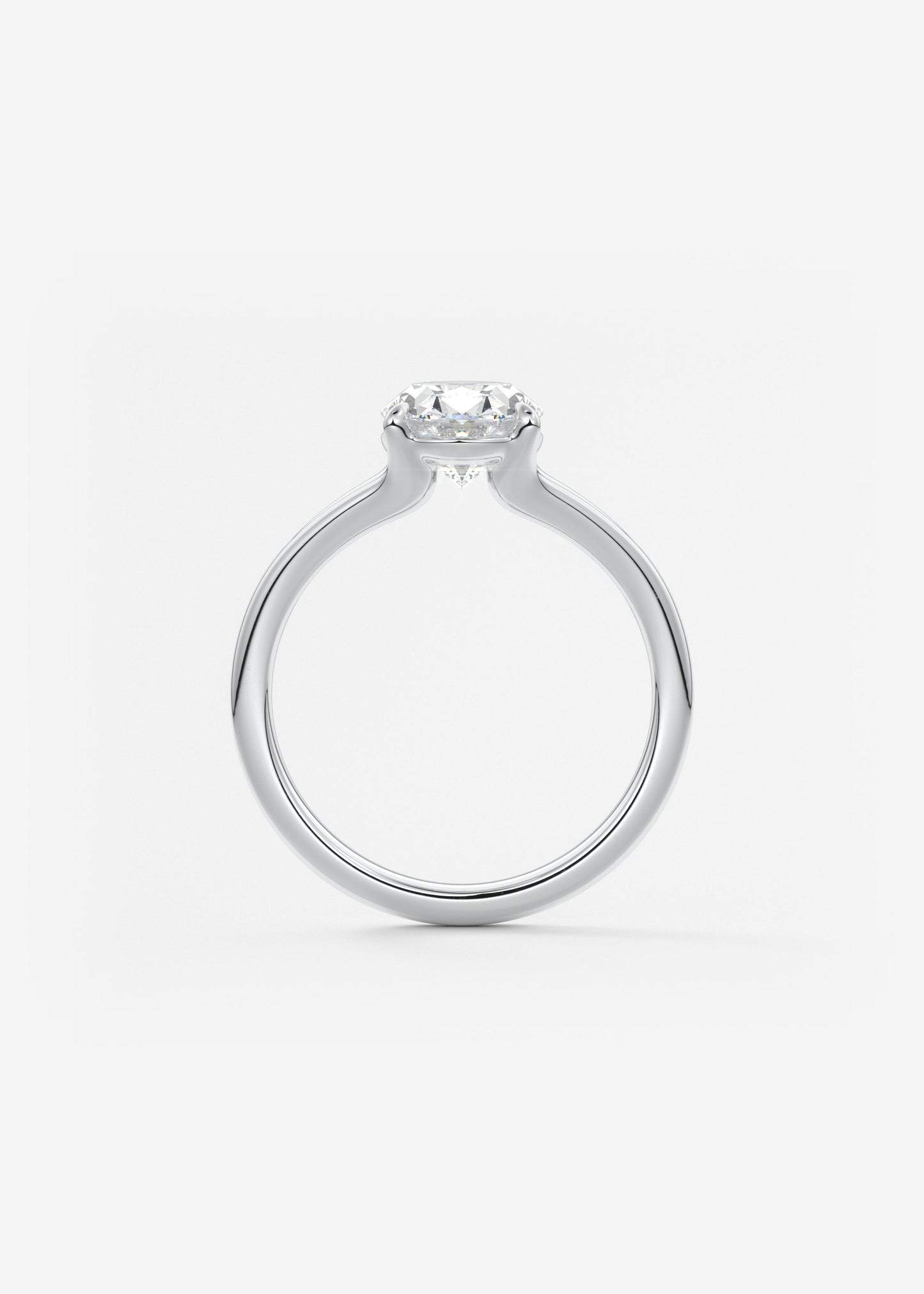 Oval Solitaire With Raised Basket Gallery Lab Grown Diamond Engagement Ring