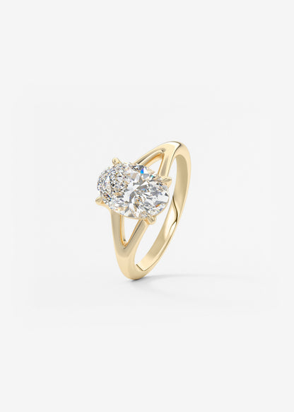 Oval Solitaire With Raised Basket Gallery Lab Grown Diamond Engagement Ring